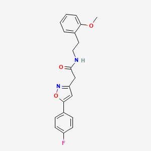 molecular formula C20H19FN2O3 B6513330 2-[5-(4-fluorophenyl)-1,2-oxazol-3-yl]-N-[2-(2-methoxyphenyl)ethyl]acetamide CAS No. 953156-23-5