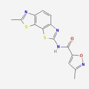 3-methyl-N-{11-methyl-3,12-dithia-5,10-diazatricyclo[7.3.0.0^{2,6}]dodeca-1(9),2(6),4,7,10-pentaen-4-yl}-1,2-oxazole-5-carboxamide