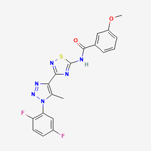 molecular formula C19H14F2N6O2S B6513402 N-{3-[1-(2,5-difluorophenyl)-5-methyl-1H-1,2,3-triazol-4-yl]-1,2,4-thiadiazol-5-yl}-3-methoxybenzamide CAS No. 895118-50-0