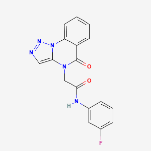 molecular formula C17H12FN5O2 B6513460 N-(3-fluorophenyl)-2-(5-oxo[1,2,3]triazolo[1,5-a]quinazolin-4(5H)-yl)acetamide CAS No. 866344-29-8