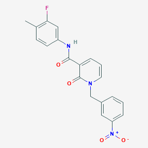 molecular formula C20H16FN3O4 B6513562 N-(3-fluoro-4-methylphenyl)-1-[(3-nitrophenyl)methyl]-2-oxo-1,2-dihydropyridine-3-carboxamide CAS No. 946379-23-3