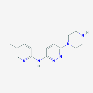 molecular formula C14H18N6 B6513576 N-(5-methylpyridin-2-yl)-6-(piperazin-1-yl)pyridazin-3-amine CAS No. 1706449-91-3