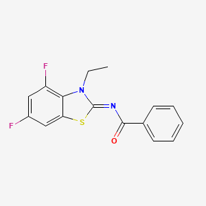 molecular formula C16H12F2N2OS B6513582 N-[(2Z)-3-ethyl-4,6-difluoro-2,3-dihydro-1,3-benzothiazol-2-ylidene]benzamide CAS No. 868370-94-9