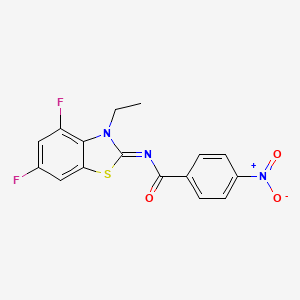 molecular formula C16H11F2N3O3S B6513588 N-[(2Z)-3-ethyl-4,6-difluoro-2,3-dihydro-1,3-benzothiazol-2-ylidene]-4-nitrobenzamide CAS No. 868371-04-4