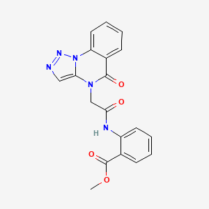 molecular formula C19H15N5O4 B6513602 methyl 2-(2-{5-oxo-4H,5H-[1,2,3]triazolo[1,5-a]quinazolin-4-yl}acetamido)benzoate CAS No. 872208-70-3