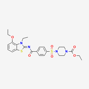 ethyl 4-(4-{[(2Z)-4-ethoxy-3-ethyl-2,3-dihydro-1,3-benzothiazol-2-ylidene]carbamoyl}benzenesulfonyl)piperazine-1-carboxylate