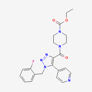 ethyl 4-{1-[(2-fluorophenyl)methyl]-5-(pyridin-4-yl)-1H-1,2,3-triazole-4-carbonyl}piperazine-1-carboxylate
