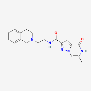 molecular formula C19H21N5O2 B6513662 N-[2-(3,4-dihydroisoquinolin-2(1H)-yl)ethyl]-6-methyl-4-oxo-4,5-dihydropyrazolo[1,5-a]pyrazine-2-carboxamide CAS No. 1795440-44-6