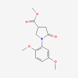 molecular formula C14H17NO5 B6513740 methyl 1-(2,5-dimethoxyphenyl)-5-oxopyrrolidine-3-carboxylate CAS No. 133749-31-2