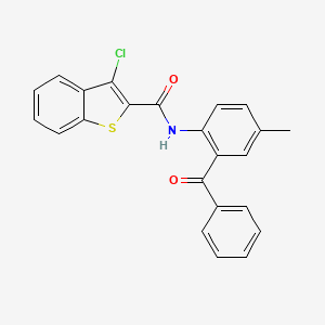 molecular formula C23H16ClNO2S B6513781 N-(2-benzoyl-4-methylphenyl)-3-chloro-1-benzothiophene-2-carboxamide CAS No. 330202-08-9