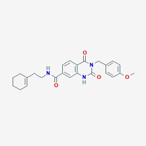 molecular formula C25H27N3O4 B6514144 N~7~-[2-(1-CYCLOHEXENYL)ETHYL]-3-(4-METHOXYBENZYL)-2,4-DIOXO-1,2,3,4-TETRAHYDRO-7-QUINAZOLINECARBOXAMIDE CAS No. 892274-38-3