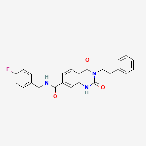 molecular formula C24H20FN3O3 B6514436 N-[(4-fluorophenyl)methyl]-2,4-dioxo-3-(2-phenylethyl)-1,2,3,4-tetrahydroquinazoline-7-carboxamide CAS No. 892290-76-5