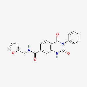 molecular formula C20H15N3O4 B6514544 N-(furan-2-ylmethyl)-2,4-dioxo-3-phenyl-1,2,3,4-tetrahydroquinazoline-7-carboxamide CAS No. 892293-15-1
