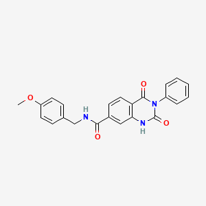molecular formula C23H19N3O4 B6514596 N-(4-methoxybenzyl)-2,4-dioxo-3-phenyl-1,2,3,4-tetrahydroquinazoline-7-carboxamide CAS No. 892295-80-6