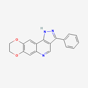 molecular formula C18H13N3O2 B6515258 3-Phenyl-8,9-dihydro-1H-7,10-dioxa-1,2,5-triaza-cyclopenta[a]anthracene CAS No. 931359-30-7