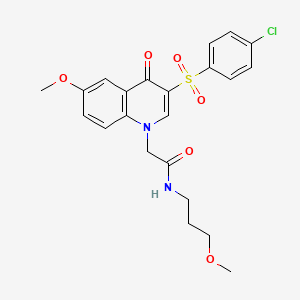 2-[3-(4-chlorobenzenesulfonyl)-6-methoxy-4-oxo-1,4-dihydroquinolin-1-yl]-N-(3-methoxypropyl)acetamide