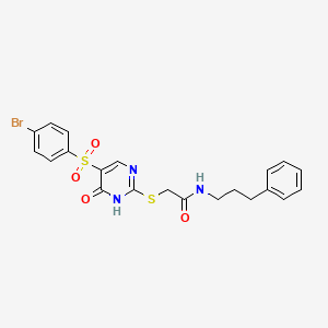 2-{[5-(4-bromobenzenesulfonyl)-6-oxo-1,6-dihydropyrimidin-2-yl]sulfanyl}-N-(3-phenylpropyl)acetamide