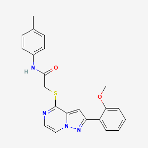 2-{[2-(2-methoxyphenyl)pyrazolo[1,5-a]pyrazin-4-yl]sulfanyl}-N-(4-methylphenyl)acetamide