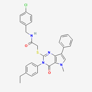 N-[(4-chlorophenyl)methyl]-2-{[3-(4-ethylphenyl)-5-methyl-4-oxo-7-phenyl-3H,4H,5H-pyrrolo[3,2-d]pyrimidin-2-yl]sulfanyl}acetamide