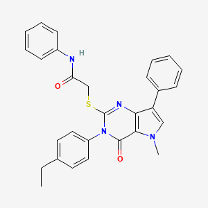 2-{[3-(4-ethylphenyl)-5-methyl-4-oxo-7-phenyl-3H,4H,5H-pyrrolo[3,2-d]pyrimidin-2-yl]sulfanyl}-N-phenylacetamide