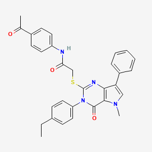 N-(4-acetylphenyl)-2-{[3-(4-ethylphenyl)-5-methyl-4-oxo-7-phenyl-3H,4H,5H-pyrrolo[3,2-d]pyrimidin-2-yl]sulfanyl}acetamide