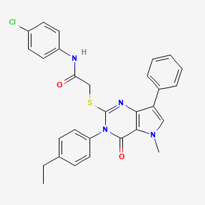 N-(4-chlorophenyl)-2-{[3-(4-ethylphenyl)-5-methyl-4-oxo-7-phenyl-3H,4H,5H-pyrrolo[3,2-d]pyrimidin-2-yl]sulfanyl}acetamide