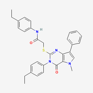 N-(4-ethylphenyl)-2-{[3-(4-ethylphenyl)-5-methyl-4-oxo-7-phenyl-3H,4H,5H-pyrrolo[3,2-d]pyrimidin-2-yl]sulfanyl}acetamide