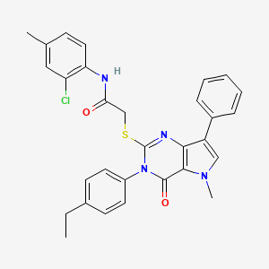 molecular formula C30H27ClN4O2S B6515346 N-(2-chloro-4-methylphenyl)-2-{[3-(4-ethylphenyl)-5-methyl-4-oxo-7-phenyl-3H,4H,5H-pyrrolo[3,2-d]pyrimidin-2-yl]sulfanyl}acetamide CAS No. 932975-26-3
