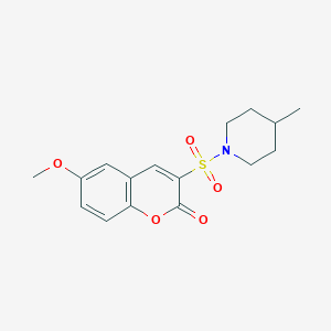 6-methoxy-3-[(4-methylpiperidin-1-yl)sulfonyl]-2H-chromen-2-one