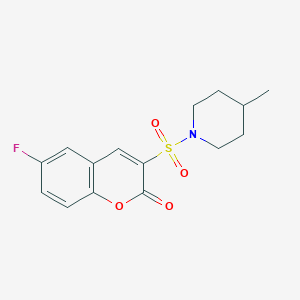 6-fluoro-3-[(4-methylpiperidin-1-yl)sulfonyl]-2H-chromen-2-one