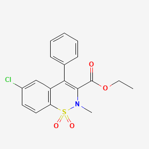 ethyl 6-chloro-2-methyl-1,1-dioxo-4-phenyl-2H-1lambda6,2-benzothiazine-3-carboxylate