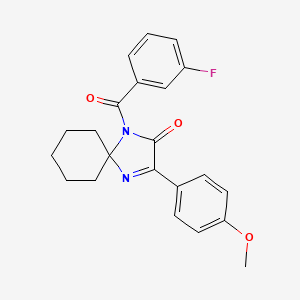 B6515429 1-(3-fluorobenzoyl)-3-(4-methoxyphenyl)-1,4-diazaspiro[4.5]dec-3-en-2-one CAS No. 932976-39-1