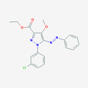 Ethyl 1-(3-chlorophenyl)-4-methoxy-5-(phenylazo)-1H-pyrazole-3-carboxylate