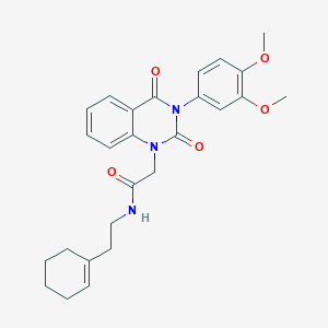 molecular formula C26H29N3O5 B6517343 N-[2-(cyclohex-1-en-1-yl)ethyl]-2-[3-(3,4-dimethoxyphenyl)-2,4-dioxo-1,2,3,4-tetrahydroquinazolin-1-yl]acetamide CAS No. 899922-58-8