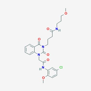 4-(1-{[(5-chloro-2-methoxyphenyl)carbamoyl]methyl}-2,4-dioxo-1,2,3,4-tetrahydroquinazolin-3-yl)-N-(3-methoxypropyl)butanamide