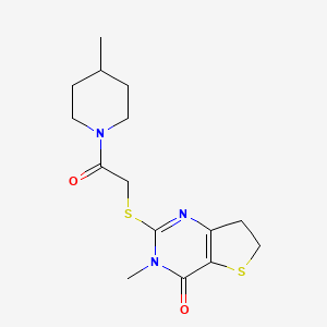 3-methyl-2-{[2-(4-methylpiperidin-1-yl)-2-oxoethyl]sulfanyl}-3H,4H,6H,7H-thieno[3,2-d]pyrimidin-4-one