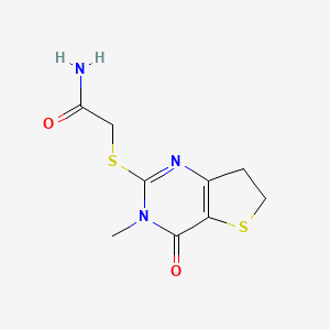 B6517595 2-({3-methyl-4-oxo-3H,4H,6H,7H-thieno[3,2-d]pyrimidin-2-yl}sulfanyl)acetamide CAS No. 869075-77-4