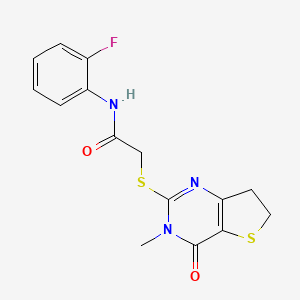N-(2-fluorophenyl)-2-({3-methyl-4-oxo-3H,4H,6H,7H-thieno[3,2-d]pyrimidin-2-yl}sulfanyl)acetamide