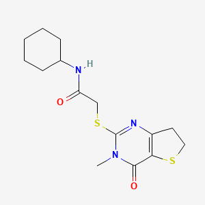 N-cyclohexyl-2-({3-methyl-4-oxo-3H,4H,6H,7H-thieno[3,2-d]pyrimidin-2-yl}sulfanyl)acetamide