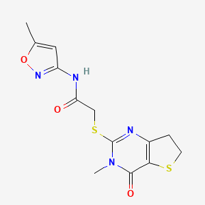 N-(5-methyl-1,2-oxazol-3-yl)-2-({3-methyl-4-oxo-3H,4H,6H,7H-thieno[3,2-d]pyrimidin-2-yl}sulfanyl)acetamide