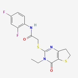 N-(2,4-difluorophenyl)-2-({3-ethyl-4-oxo-3H,4H,6H,7H-thieno[3,2-d]pyrimidin-2-yl}sulfanyl)acetamide
