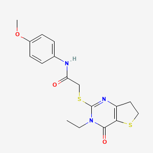 2-({3-ethyl-4-oxo-3H,4H,6H,7H-thieno[3,2-d]pyrimidin-2-yl}sulfanyl)-N-(4-methoxyphenyl)acetamide