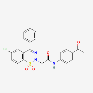 molecular formula C23H18ClN3O4S B6519017 N-(4-acetylphenyl)-2-(6-chloro-1,1-dioxo-4-phenyl-2H-1lambda6,2,3-benzothiadiazin-2-yl)acetamide CAS No. 951498-37-6