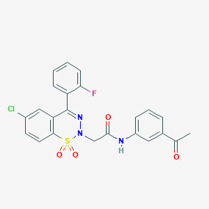 molecular formula C23H17ClFN3O4S B6519023 N-(3-acetylphenyl)-2-(6-chloro-4-(2-fluorophenyl)-1,1-dioxido-2H-benzo[e][1,2,3]thiadiazin-2-yl)acetamide CAS No. 951535-95-8