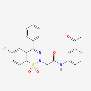 molecular formula C23H18ClN3O4S B6519024 N-(3-acetylphenyl)-2-(6-chloro-1,1-dioxido-4-phenyl-2H-1,2,3-benzothiadiazin-2-yl)acetamide CAS No. 951535-91-4