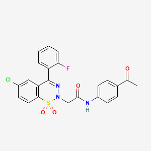 molecular formula C23H17ClFN3O4S B6519025 N-(4-acetylphenyl)-2-[6-chloro-4-(2-fluorophenyl)-1,1-dioxido-2H-1,2,3-benzothiadiazin-2-yl]acetamide CAS No. 950445-85-9