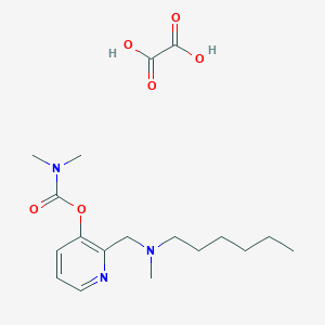molecular formula C18H29N3O6 B065191 [2-[[hexyl(methyl)amino]methyl]pyridin-3-yl] N,N-dimethylcarbamate;oxalic acid CAS No. 169128-37-4