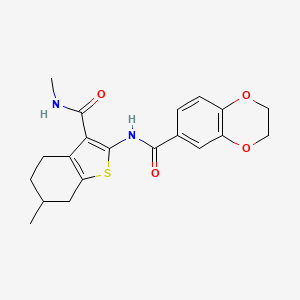 molecular formula C20H22N2O4S B6519374 N-[6-methyl-3-(methylcarbamoyl)-4,5,6,7-tetrahydro-1-benzothiophen-2-yl]-2,3-dihydro-1,4-benzodioxine-6-carboxamide CAS No. 868965-54-2