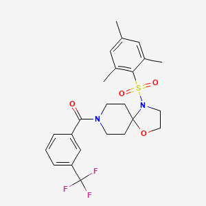 B6519721 8-[3-(trifluoromethyl)benzoyl]-4-(2,4,6-trimethylbenzenesulfonyl)-1-oxa-4,8-diazaspiro[4.5]decane CAS No. 903303-97-9