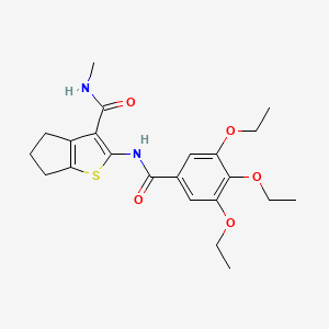 molecular formula C22H28N2O5S B6519752 N-methyl-2-(3,4,5-triethoxybenzamido)-4H,5H,6H-cyclopenta[b]thiophene-3-carboxamide CAS No. 893100-07-7